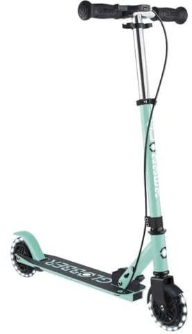 Globber Flow Element Junior Lights – Tretroller mit 2 Rädern, faltbar, mit Bremse, für Kinder ab 4 Jahren, mintgrün