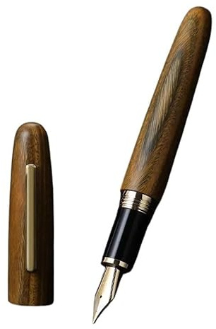 OFWAX Penna stilografica in legno naturale da 0,38/0,5/1,0 mm, pennino extra fine, elegante e di lusso, per ufficio, scuola, cancelleria (04, M (0,7 mm)