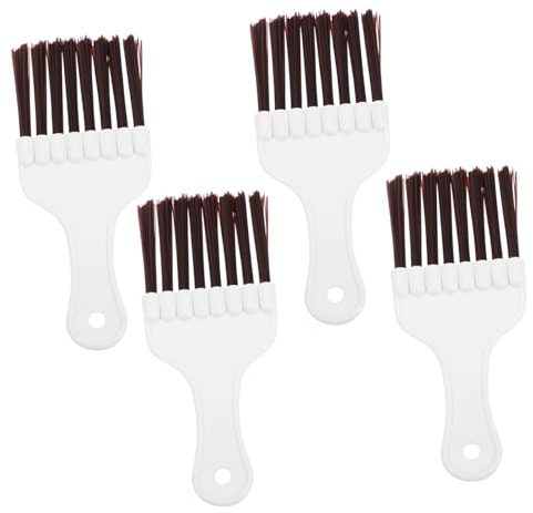 OFFSCH 4pcs Refrigerator Coil Cleaning Brushes Brown Bristles and White Handles, Small HVAC Duct Cleaner Tools for Air Conditioner and Refrigerator Condenser Maintenance