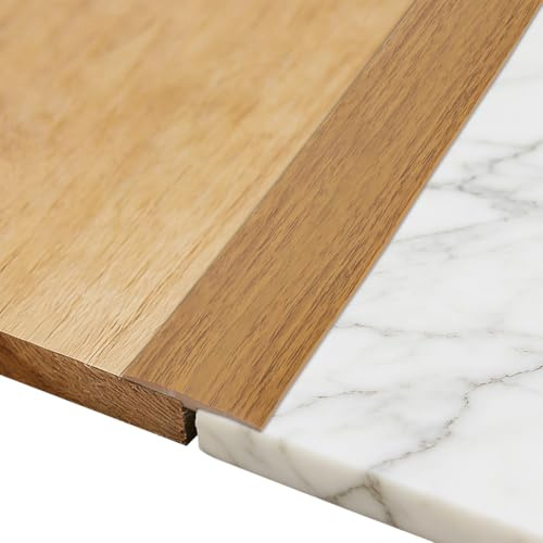 T Profil Übergangsleiste, Übergangsprofil Selbstklebend, PVC Türschwellen Leiste, Boden Höhenausgleich Abdeckleiste für Parkettböden Laminate Schwellen (Gelbe Yu-Holzfarbe, 1M * 5CM)