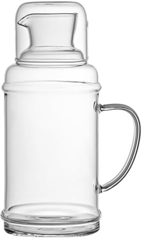 NULYLU Bottiglia d Acqua in Vetro da 1100ml Resistente al Freddo, Contenitore Trasparente per Acqua Fredda per Intrattenere Ospiti e Regali