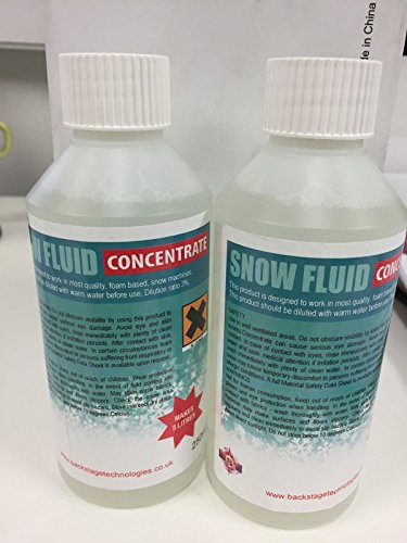 2 x Snow Fluid Concentrate 250ml Makes 10 Litres Snow Effect Liquid Snow Machine