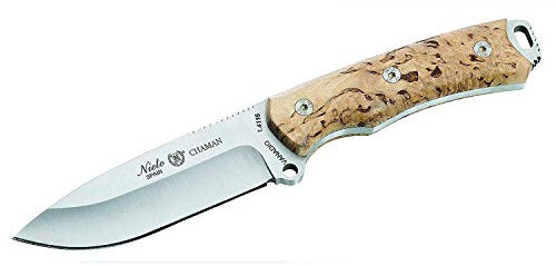 MIGUEL NIETO Cuchillo Chaman Abedul 140-A KYDEX Negro Acero Vanadio 1.4116 Funda de Kydex + Tarjeta Multiusos de Regalo