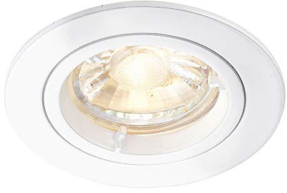 Saxby Cast 50W Modern Decorative Fixed Matt White Halogen GU10 Dimmable Recessed Downlight