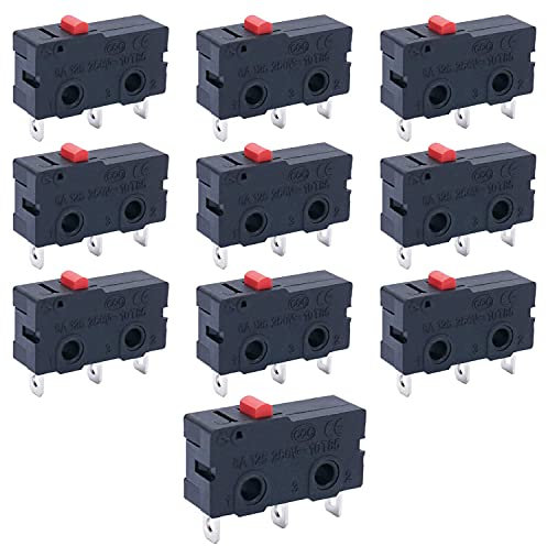mxuteuk 10 Stücke Mikroschalter Endschalter SPDT 1NO 1NC 5A 125 250V AC Schnappknopf Typ 3 Pins Mini Micro Schalter Endschalter KW11-3Z01