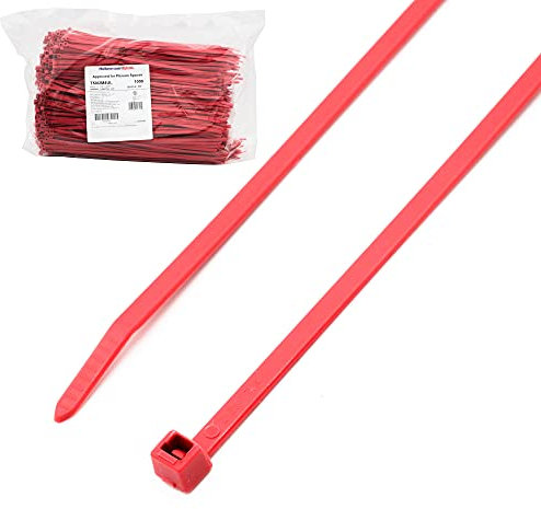 HellermannTyton T50I2M4UL Kabelbinder, 30,5 cm, Rot, 1000 Stück