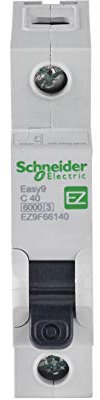 Schneider Electric Easy9 - Disjoncteur miniature MCB 1 pôle, type C, capacité de coupure 6 kA, 40 A, 230 V, EZ9F66140