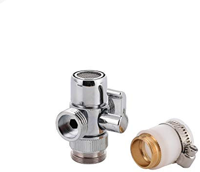 TOPWAY Bathroom Kitchen Brass Sink Valve Diverter Faucet Splitter to Hose Adapter M22 X M24