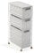 Versa Mannheim Mueble para el Baño Auxiliar, Cajonera con 3 cajones para organizar, Almacenaje Moderno y Divertido, Medidas (Al x L x An) 57 x 28 x 15,5 cm, Metal y Nylon, Color Blanco