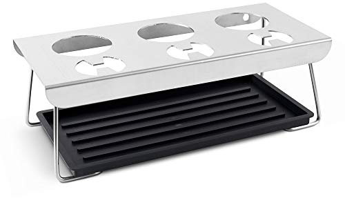 Levivo Abtropfhalter für Flaschen, Edelstahl, Silber, Medium
