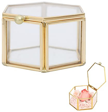 Boîte à Bijoux Géométrique, Boîte à Bijoux en Verre, Boîte à Bijoux Géométrique Verre Transparent, Boîte À Bijoux en Verre Transparent, pour Le Stockage et L'affichage Bagues, Boucles D'oreilles