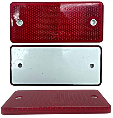 DOJA Barcelona | Reflectante para Remolques Rectangular Universal | Pack 10 Rojo | Reflectantes Remolque, Catadrioptico Caravana, Catadioptrico Tractor, Catadioptrico Moto, Coche