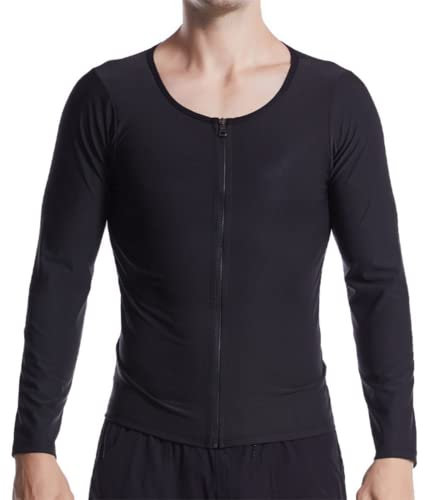 RCBHSD Vêtements Sauna Sudation Costume Sauna Manche Compression Abdominale Ventre Plat Ceinture de Sudation Ceinture Sudation Homme(Size:5XL)