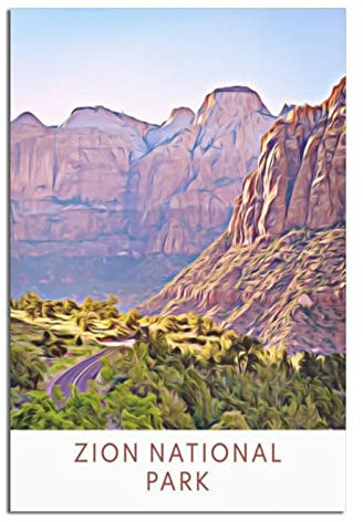 Vintage Zion National Park Berg Reise Poster Leinwand Kunst Poster Geschenk Wanddekoration Malerei Poster Dekorative Poster