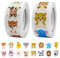2 Rouleaux Stickers Animaux Ronds,1000pcs 2.5cm Autocollants de Récompense et Motivation,Autocollants d'Etiquette Self-Adhesive pour Enfant Décoration Pâques Cadeau Enveloppe Récompense d'Enseignant