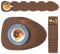 Tischsets Abwaschbar Platzsets aus Filz 18er Set, shinfly Tischsets Abwischbar Rund, Hitzebeständig rutschfest Platzdeckchen mit Untersetzer, BestecksäCken für Küche, Speisetisch 【Dunkelbraun】