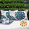 Kissenbezug wasserdichte Kissenbezüge Blau 30x50 cm Sofakissen Frühling Sommer Dekokissen Moderne Boho Deko Kissenhülle Leinen wasserdichte Kissen ür Garten Terrasse Bed Büro 2er Set