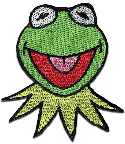 Comercial Mercera Disney © The Muppets Kermit Der Frosch - Aufnäher, Bügelbild, Aufbügler, Applikationen, Patches, Flicken, Zum Aufbügeln, Größe: 6,4 x 6 cm