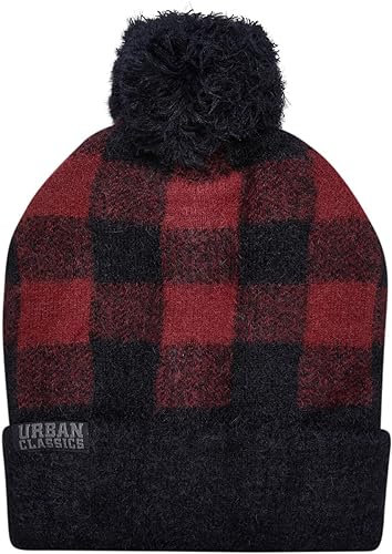 Urban Classics Pom Beanie Frauen Mütze schwarz/rot 100% Nylon Basics
