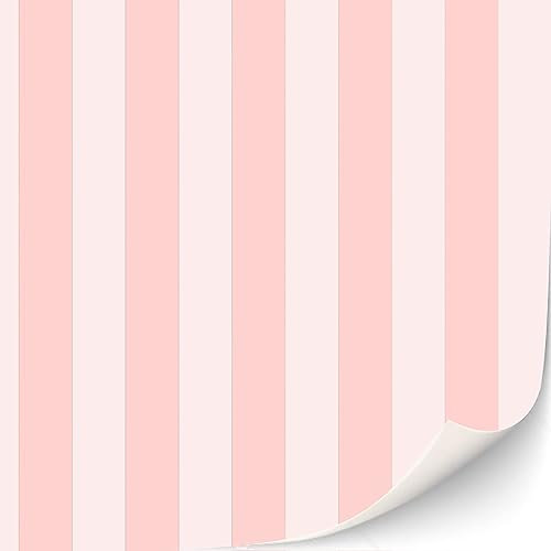 TexturKontor 3 Sheets Self-Adhesive Wallpaper for Dollhouses 1:12 Scale Antique Wallpaper Classic Wallpaper Victorian Wallpaper (Pink Stripes)
