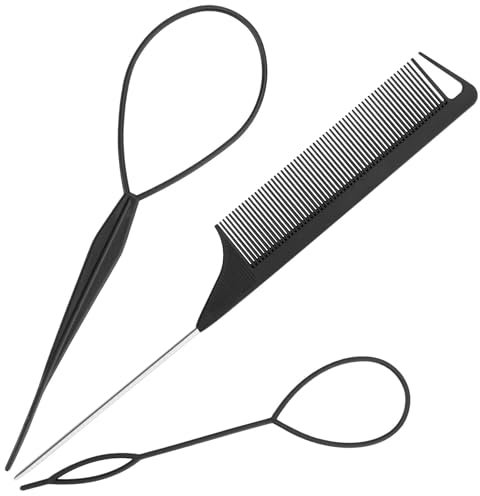 3pcs Topsy Tail Hair Tool, Hair Braiding Tool French Braid Loop Tool, Rat Tail Comb Fast Hair Styling Accessories