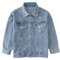 Rolanko Giacca Jean per Ragazze, Giacca Trucker di Base in Denim Invecchiato Abbottonatura Camicie di Jeans, Blu Perla, Taglia: 160