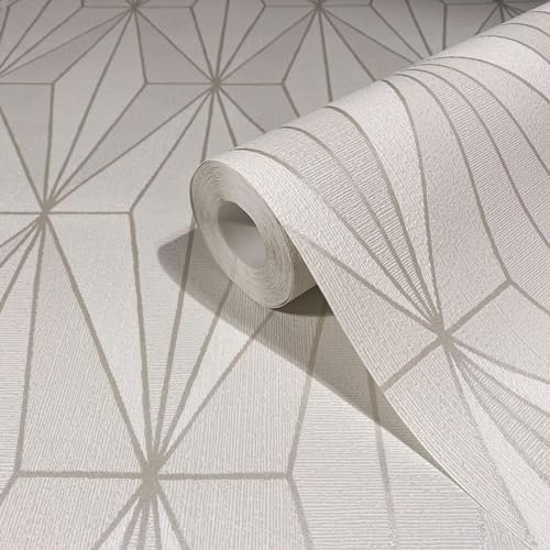 marburg Tapete Grau Beige Grafisch Muster Modern für Wohnzimmer Schlafzimmer MADE IN GERMANY 10,05 x 0,53m