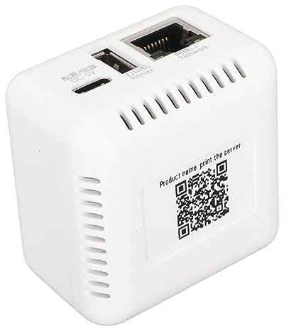 Yanmis Druckserver, Netzwerk, USB 2.0, 5 V, LAN, USB-Druckserver, PC-Druckserver, für XP für (EU-Stecker), Yanmis9vc2sxm4y0-12