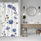 ASDCXZ Rideau de douche 90 x 180 cm, motif printemps, aquarelle, fleurs, plantes, blanc, lavable, étroit, en polyester, imperméable, pour baignoire, avec 6 crochets
