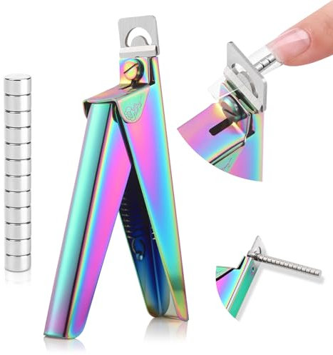 Saviland Nagelknipser Maniküre Tip Cutter Knipser mit 15PCS Magnete, Profi Gelnägel Nagelknipser Trimmer Maniküre Nagelknipser für Kunstnägel Acrylnägel Fingernägel Falsche Nägel Clipper (Regenbogen)