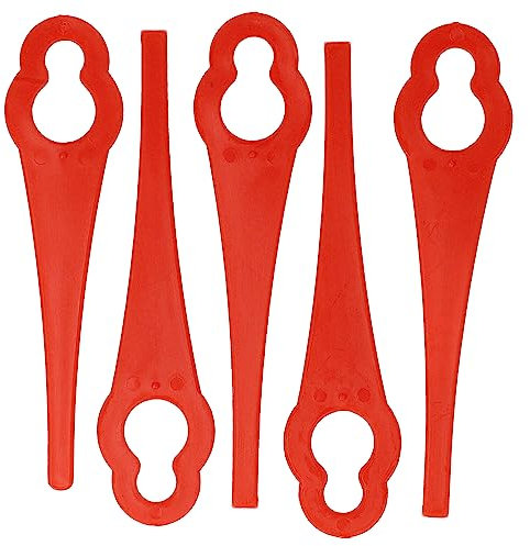 vhbw 5x Ersatz-Messer kompatibel mit Einhell RG-CT 18/1 Li, GC-CT 18/24 Li P, GE-CT 18 Li Rasentrimmer - Ersatzklinge Rot, Nylon/Kunststoff