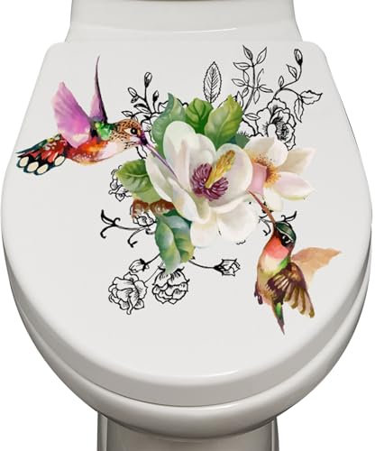 Autocollant décoratif pour abattant de toilettes, motif floral, autocollants pour siège de toilette, décorations personnalisées, autocollants de décoration de bureau