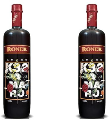 Roner Roner K32 Amaro (1X 0,7L) - Liquore Alle Erbe Alpine Alto Adige Distilleria Artigianale Alto Adige Südtirol Piu Premiata D'Italia - 700 ml (Confezione da 2)