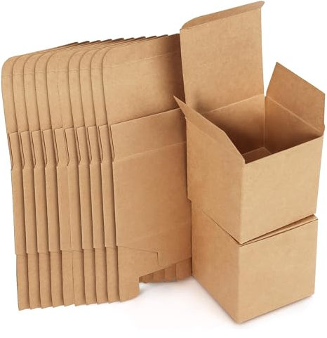 25 Stk Geschenkboxen Kraftpapier, 10 x 10 x 10 cm Karton Schachteln, Braun Pappschachteln mit Deckel, Geschenkbox Quadratisch für Geschenke, Party, Geburtstag, Hochzeit