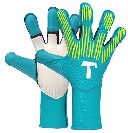 T1TAN Rebel 2.0 Sky Blue (FP) - Torwarthandschuhe Herren - Profi Fussballhandschuhe Erwachsene & Jugendliche - Die Handschuhe für Fußball und jeden Torwart - Mit Fingerschutz - Größe 10