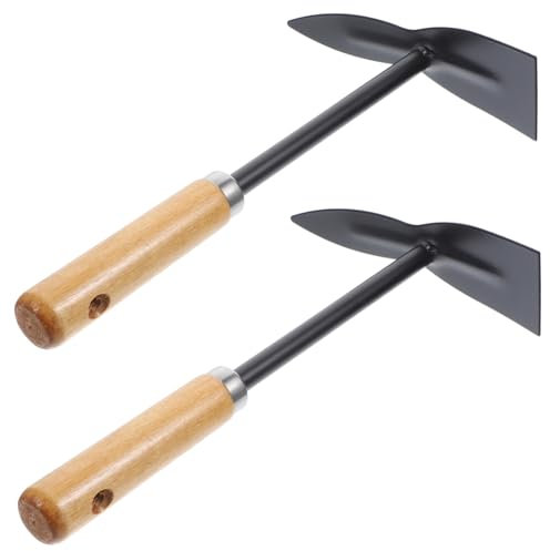 YARNOW 2 Pièces Outils de Jardinage Râteau Creusement Rester axial Tondeuse à Gazon Outils Jardinage kit Jardinage Gardening Tools Pelle à Main Outil à Main de truelles de Jardin Bois