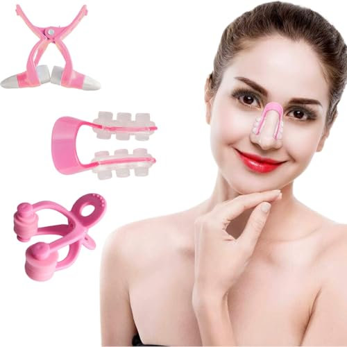 QOMJUFA 3 pcs Pinza di sollevamento del naso,pinza di sollevamento del naso in PVC professionale,bellezza del naso, sollevamento di sicurezza morbida, rinoplastica,raddrizzatore del ponte del naso