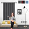 GOUSUN Rideau Occultant 1 Pièces 140 x 120 cm 100% Polyester/Décoration/Anti Bruit/Lavable Decoration Rideaux Installation Facile,pour Salon, Gris Foncé
