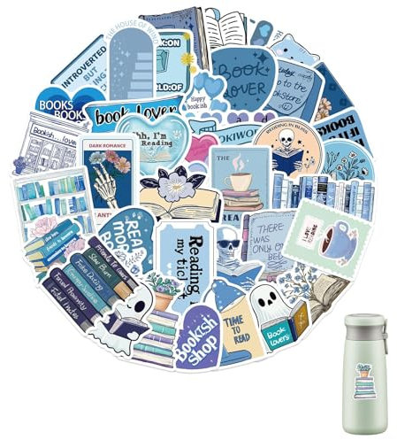 50 Blatt Bookish Sticker,Keine Duplizierung Sticker Book,Wasserfest Book,Geeignet FüR Laptops Kindle,Koffer,TagebüCher,MotorräDer,Skateboards,Autos,Mobiltelefone,Computer Usw.