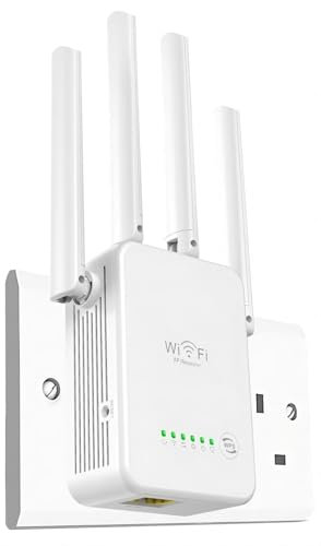 2025 Newest WiFi Extender, WiFi Booster, WiFi Repeater, 4 *Antennas Covers Up to 3800 Sq.ft and 45 Devices, Internet Booster - with Ethernet Port, Quick Setup, Home Wireless Signal Booster - New