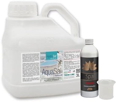 HydroSal AquaSal Natural 3 l + Duft Fructis Spa 250 ml + Dosierer, hochkonzentrierte Mischung aus Magnesiumsalzen, Kalium und Jod in Kombination mit dem Duft, für Spa, Whirlpool, Pool