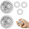 2 Stück Skills Panikattacken,Akupressur Ring,Skills Borderline,Igelball Metall,Borderline Skills,32 mm Durchmesser Skills Borderline Set Für Stress Relief Oder Massage (Sliver)