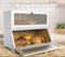 OHMG Boîte à Pain Bambou 2- Couche Countertop Boîte à Pain en Bois de Bambou pour Cuisine, Huche à pain,Nature,pour le stockage du pain,40x33x25cm (Blanc-40 * 33 * 25cm)