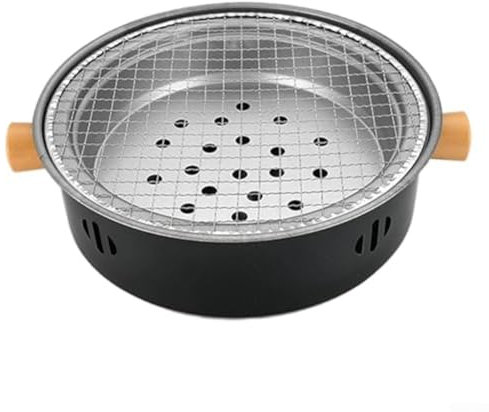 HpLive Barbecue au charbon de bois portable de 32 cm pour camping BBQ, réchaud d'extérieur multifonction, plateau de table amovible (noir)