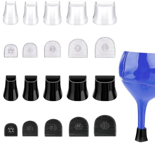 20 Pcs Heel Protectors, Stiletto Heel Protectors, 5 Sizes Stiletto Stoppers & Repair Cap, for Shoes Women High Heels Anti-Slip Heel Covers Walking Weddings Outdoor (Black, Transparent)