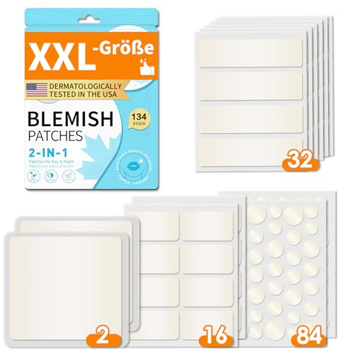 Pickel Patch Unsichtbare Anti Pimple Patches Teebaumöl Hydrokolloid Akne Pflaster Wasserdicht und Atmungsaktiv Absorptions Acne Patches (134 Stück)