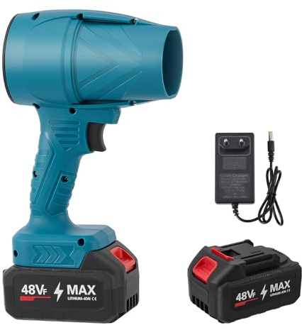laubbläser akku for Makita,Gebläse Kabelloser mit 38000 RPM,tragbarer elektrischer Staubbläser,Leaf Blower für die Gartenreinigung, Rasenpflege und das Wegblasen von Laub und Staub(Blau)