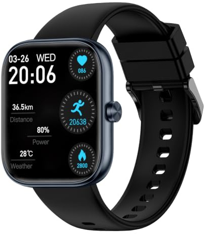 Smart Watch for Men Answer/Make Call, 1.83 HD Smartwatch, 110+ Sports | Bluetooth Call, SMS & APP Message Alerts, Fitness Watch, Heart Rate & Sleep Monitor, IP68 Waterproof, Step Counter Watch