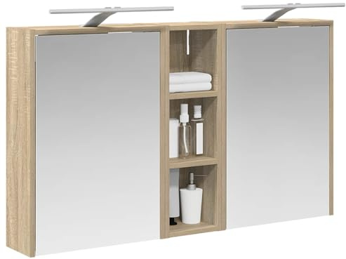 vidaXL Badezimmerschrank-Set 3 pcs 106 x 16 x 62,5 cm Holzwerkstoff, Elegante Badezimmeraufbewahrung, modernes Schrankset, stylische Wandregale, schicke Möbel, luxuriöse Details