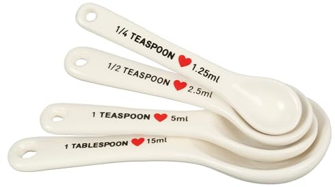 Premier Housewares Charming Set Of 4 Heart Design Measuring Spoons | Precised Measuring Spoons For Baking | Functional Design Spoon For Efficient Cooking | Versatile Kitchen Tool